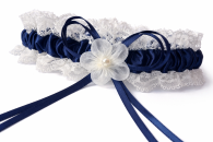 Strumpfband mit Blume und Perle M8242 diverse Farben